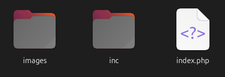screenshot of folders